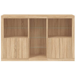 Berkfield Sideboard With Led Lights Sonoma Oak 162X37X100 Cm - thumbnail 6