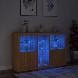 Berkfield Sideboard With Led Lights Sonoma Oak 162X37X100 Cm - thumbnail 5