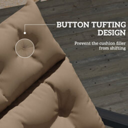 Outsunny Sun Lounger Cushion Only, Garden Lounge Chair Cushion, Khaki - thumbnail 6