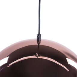 Beliani Aurora Lighting 1-Light Globe Pendant Copper Top With Black Openwork Frame, Modern Gloss Finish, 35Cm Diameter - thumbnail 3