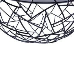 Beliani Aurora Lighting 1-Light Globe Pendant Copper Top With Black Openwork Frame, Modern Gloss Finish, 35Cm Diameter - thumbnail 4