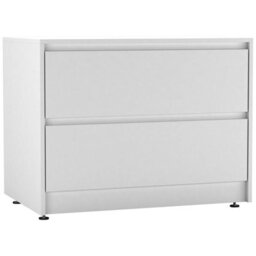 Urbn-Living Urbnliving 60Cm Height 2 Drawer White Chest Dresser Sideboard Storage Cabinet Unit W/ Adjustable Feet Bedroom - thumbnail 1