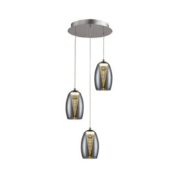 Luminosa Lighting Luminosa Nebula Integrated Led 3 Light Crystal Cluster Drop Ceiling Pendant Chrome - Uk Stock - thumbnail 2