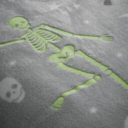 Catherine Lansfield Halloween Skeleton Fleece Glow In The Dark Duvet Cover Set With Pillowcases Grey - thumbnail 4