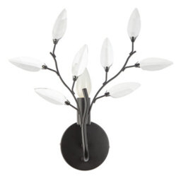 Happy Homewares Modern Birch Matte Black Wall Lighting Fixture With Transparent Acrylic Leaves - thumbnail 8