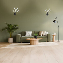 Happy Homewares Modern Birch Matte Black Wall Lighting Fixture With Transparent Acrylic Leaves - thumbnail 7
