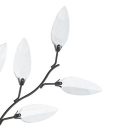 Happy Homewares Modern Birch Matte Black Wall Lighting Fixture With Transparent Acrylic Leaves - thumbnail 5
