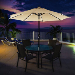 LEDREM Garden Parasol Umbrella,outdoor Terrace Pool Balcony, Without Base, Beige - thumbnail 4