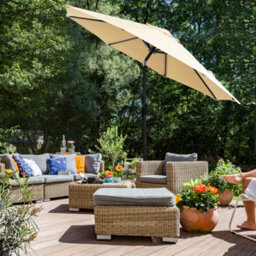 LEDREM Garden Parasol Umbrella,outdoor Terrace Pool Balcony, Without Base, Beige - thumbnail 3