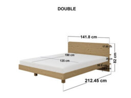 Noomi Demi Wooden Bed Frame With Headboard Storage, Double, Oak - thumbnail 6