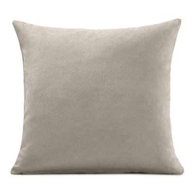 Luxury Living Plain Velvet Chenille Cushion Taupe - image 1