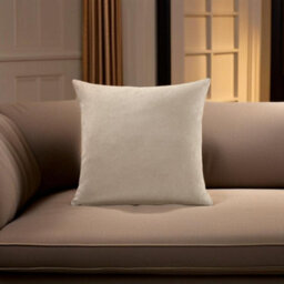 Luxury Living Plain Velvet Chenille Cushion Taupe - thumbnail 2