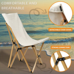Crystals Folding Camping Chair, Portable Butterfly Canvas Chair For Adults Up To 150Kg - thumbnail 7