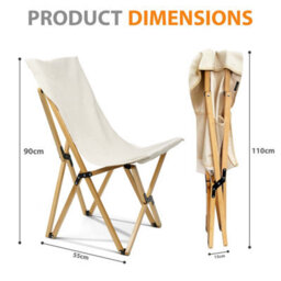 Crystals Folding Camping Chair, Portable Butterfly Canvas Chair For Adults Up To 150Kg - thumbnail 2