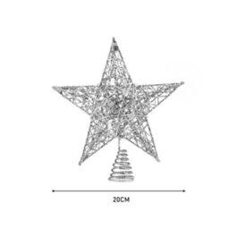 Darphe Silver Metal Christmas Tree With Led Lights And Glitter, Topped With A Star - thumbnail 9