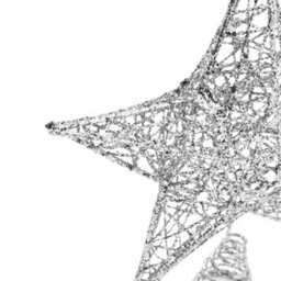 Darphe Silver Metal Christmas Tree With Led Lights And Glitter, Topped With A Star - thumbnail 5