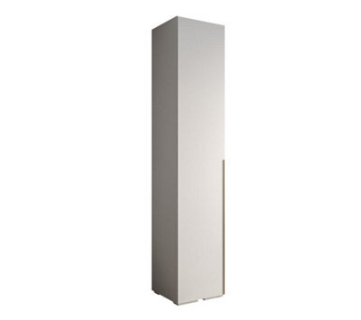 Arte Elegant White Inova I Hinged Door Wardrobe W500mm H2370mm D470mm - Compact Storage With Vertical Gold Handle - image 1