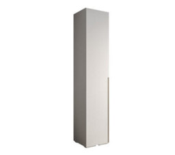 Arte Elegant White Inova I Hinged Door Wardrobe W500mm H2370mm D470mm - Compact Storage With Vertical Gold Handle - thumbnail 1