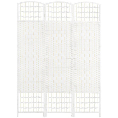 3 Panel Folding Room Divider, Freestanding Privacy Screen, White - image 1