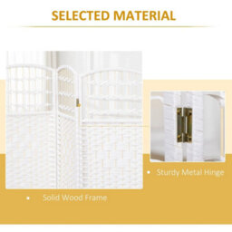 3 Panel Folding Room Divider, Freestanding Privacy Screen, White - thumbnail 6