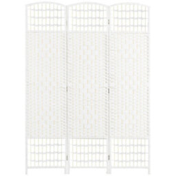 3 Panel Folding Room Divider, Freestanding Privacy Screen, White