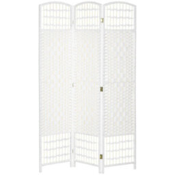 3 Panel Folding Room Divider, Freestanding Privacy Screen, White - thumbnail 2