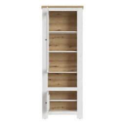 Furniture To Go Celesto 2 Door Display Cabinet In White And Oak - thumbnail 2