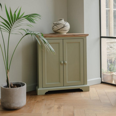 Statement Furniture Florence Corner Sideboard With Cupboard - Sage Green - image 1