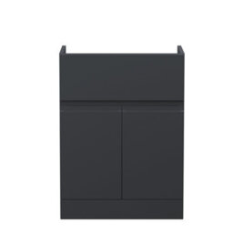 Hudson Reed 600mm Floor Standing 2 Door/drawer Unit-Satin White - thumbnail 1