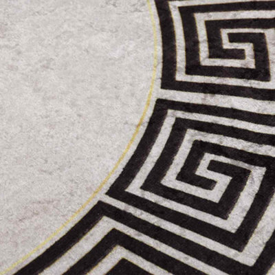 Berkfield Durable Rug Washable 120 Cm Light Beige Anti Slip - image 1