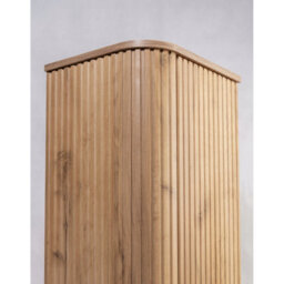Heze Furniture Elegance Glamour Style Tall Bathroom Cabinet In Gold Craft Oak - thumbnail 5