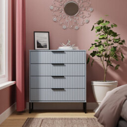 Ancona Matt Denim Blue No Effect 4 Drawer Chest (H)848mm (W)765mm (D)395mm - thumbnail 1