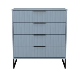 Ancona Matt Denim Blue No Effect 4 Drawer Chest (H)848mm (W)765mm (D)395mm - thumbnail 2
