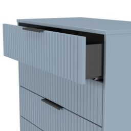Ancona Matt Denim Blue No Effect 4 Drawer Chest (H)848mm (W)765mm (D)395mm - thumbnail 4