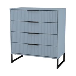 Ancona Matt Denim Blue No Effect 4 Drawer Chest (H)848mm (W)765mm (D)395mm - thumbnail 3