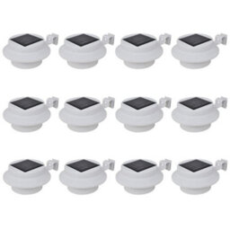 Outdoor Solar Fence Lamps 12 Pcs Led White - thumbnail 1