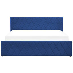 Beliani Ottoman Bed Velvet Rochefort 180 X 200 Cm (Eu Super King) Navy Blue - thumbnail 7