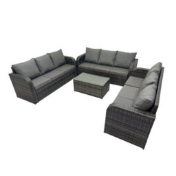 3-Piece Rattan Garden Furniture Set - Black - thumbnail 5