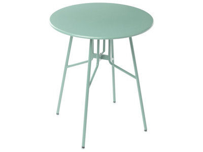 Wyld And Coco Evergarden 64Cm Light Green Round Iron Garden Dining Table - Compact Outdoor Bistro Table - image 1