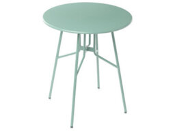 Wyld And Coco Evergarden 64Cm Light Green Round Iron Garden Dining Table - Compact Outdoor Bistro Table - thumbnail 1