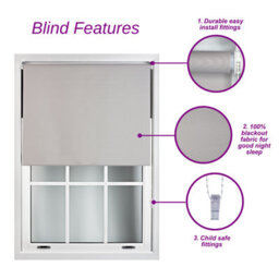 Furnished Blackout Roller Blinds - Cream Trimmable Blind For Windows And Doors (W)185Cm (L)210Cm - thumbnail 9