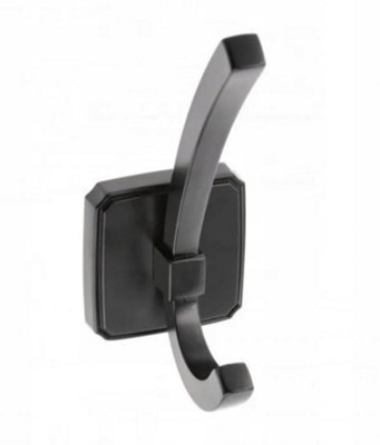 B2C Coat Hat Hooks Twin Robe Door Dress Bathroom Towel Bag Wall Hanger Black Matt Wz-Capital - image 1