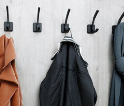 B2C Coat Hat Hooks Twin Robe Door Dress Bathroom Towel Bag Wall Hanger Black Matt Wz-Capital - thumbnail 2