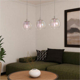 Loops Stylish Modern Chrome Triple Pendant Ceiling Light With E27 Fitting For Contemporary Interiors - thumbnail 1