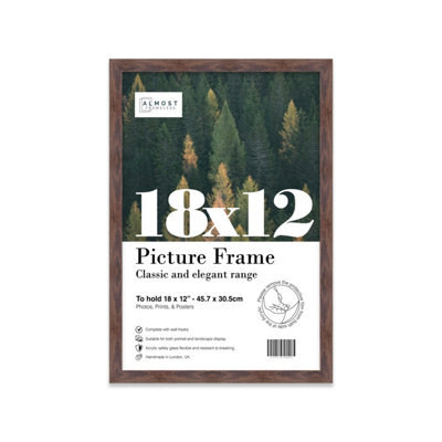 18X12 Walnut Picture Frame (45.7 X 30.5Cm) Poster, Photo, Artwork, Gallery Wall Or Print - image 1