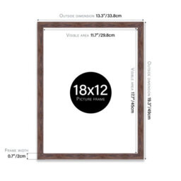 18X12 Walnut Picture Frame (45.7 X 30.5Cm) Poster, Photo, Artwork, Gallery Wall Or Print - thumbnail 3