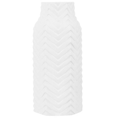 Beliani Decorative Vase Xanthos Stoneware 32 Cm White - image 1