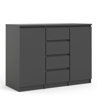 Furniture To Go Naia Sideboard 4 Drawers 2 Doors In Black Matt (W) 120.6 X  (H) 90.7 X (D) 50Cm - image 1