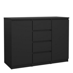 Furniture To Go Naia Sideboard 4 Drawers 2 Doors In Black Matt (W) 120.6 X  (H) 90.7 X (D) 50Cm - thumbnail 2