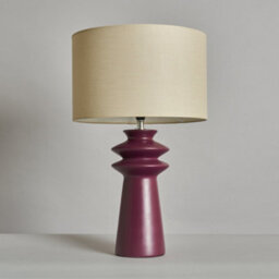 Litecraft Findlay Burgundy Ceramic Table Lamp - thumbnail 4